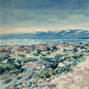 RÓŻOWY ZMIERZCH MORZA (40×40 CM)
